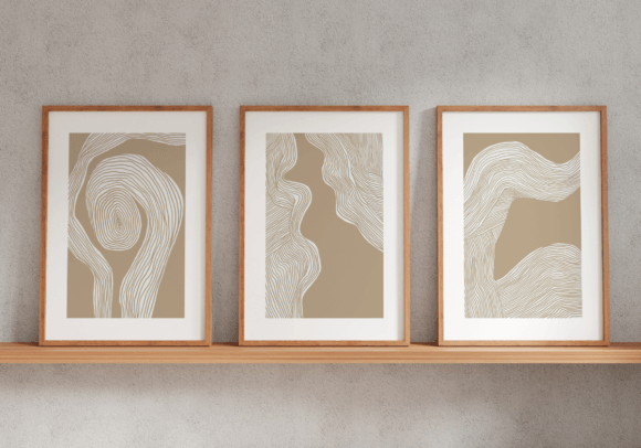Download Set of 3 Abstract Bohemian Handrawn Art - Set of 3 Collection