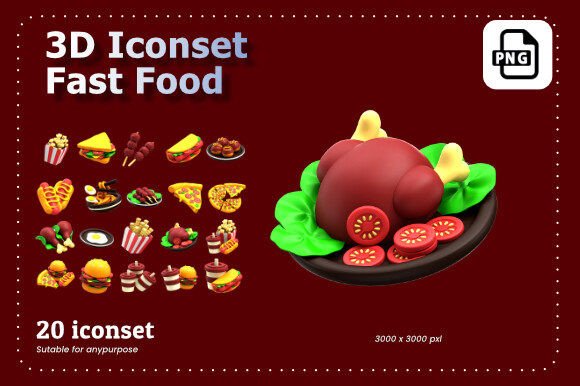 Download Fast Food 3D Illustration - 3d illustration Collection