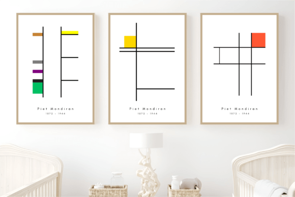 Download Piet Mondrian Art Bundle, Set of 3 - Set of 3 Collection