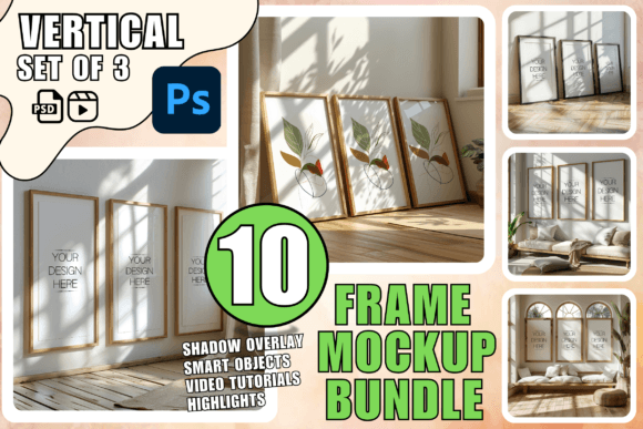Download PSD Frame Mockup Bundle Set of 3 Frames - Set of 3 Collection