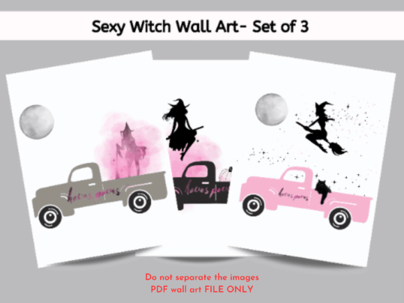 Download Halloween Witchy Wall Art-Set of 3-PDF - Set of 3 Collection